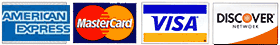 We accept most major credit cards.